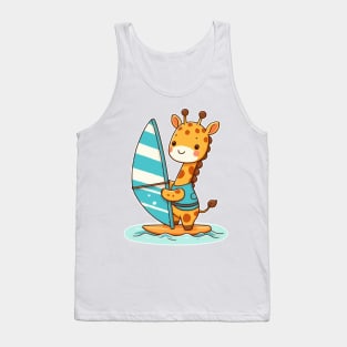 Cute giraffe Windsurfing Tank Top